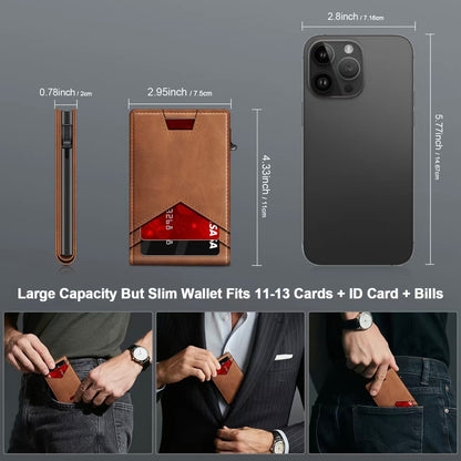 Valtro™ Pop-Up RFID Wallet (Brown Leather)