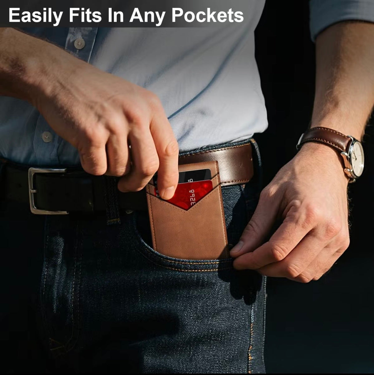 Valtro™ Pop-Up RFID Wallet (Brown Leather)